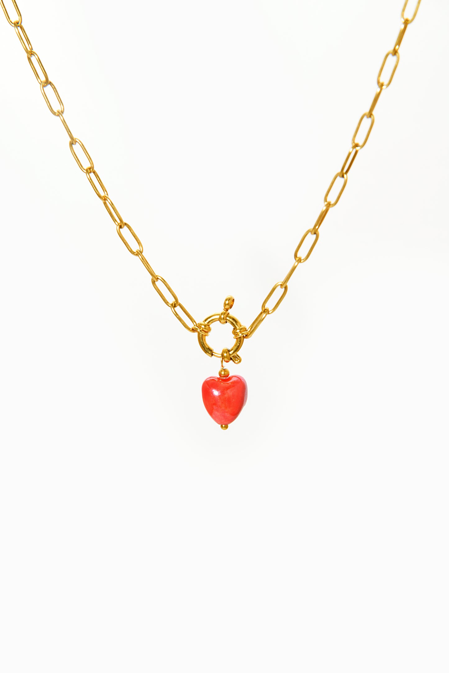 Red Ceramic Heart Charms