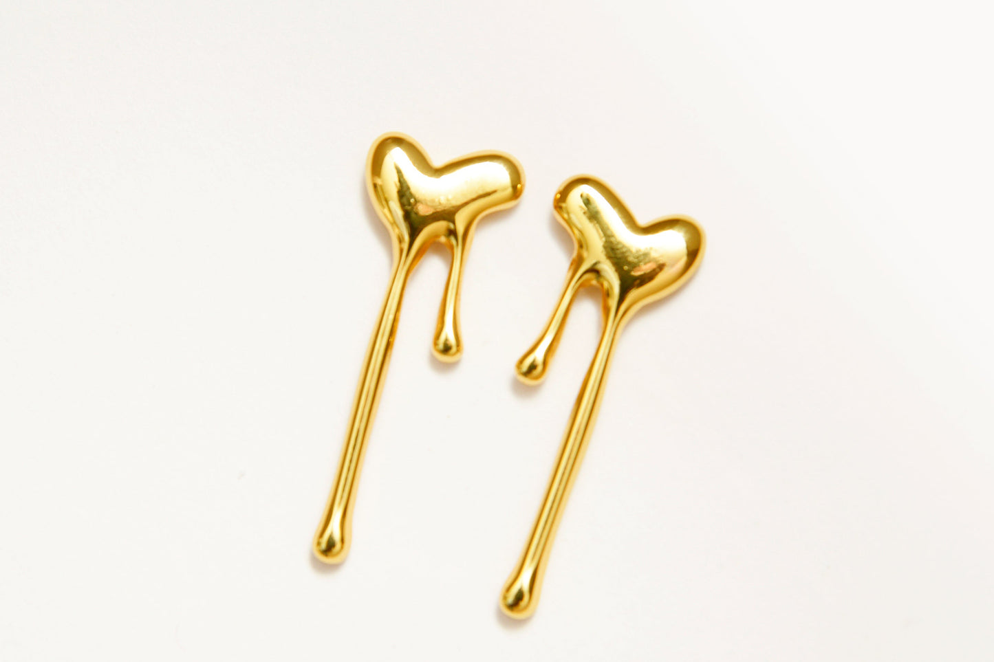 Melted Heart Stud Earrings