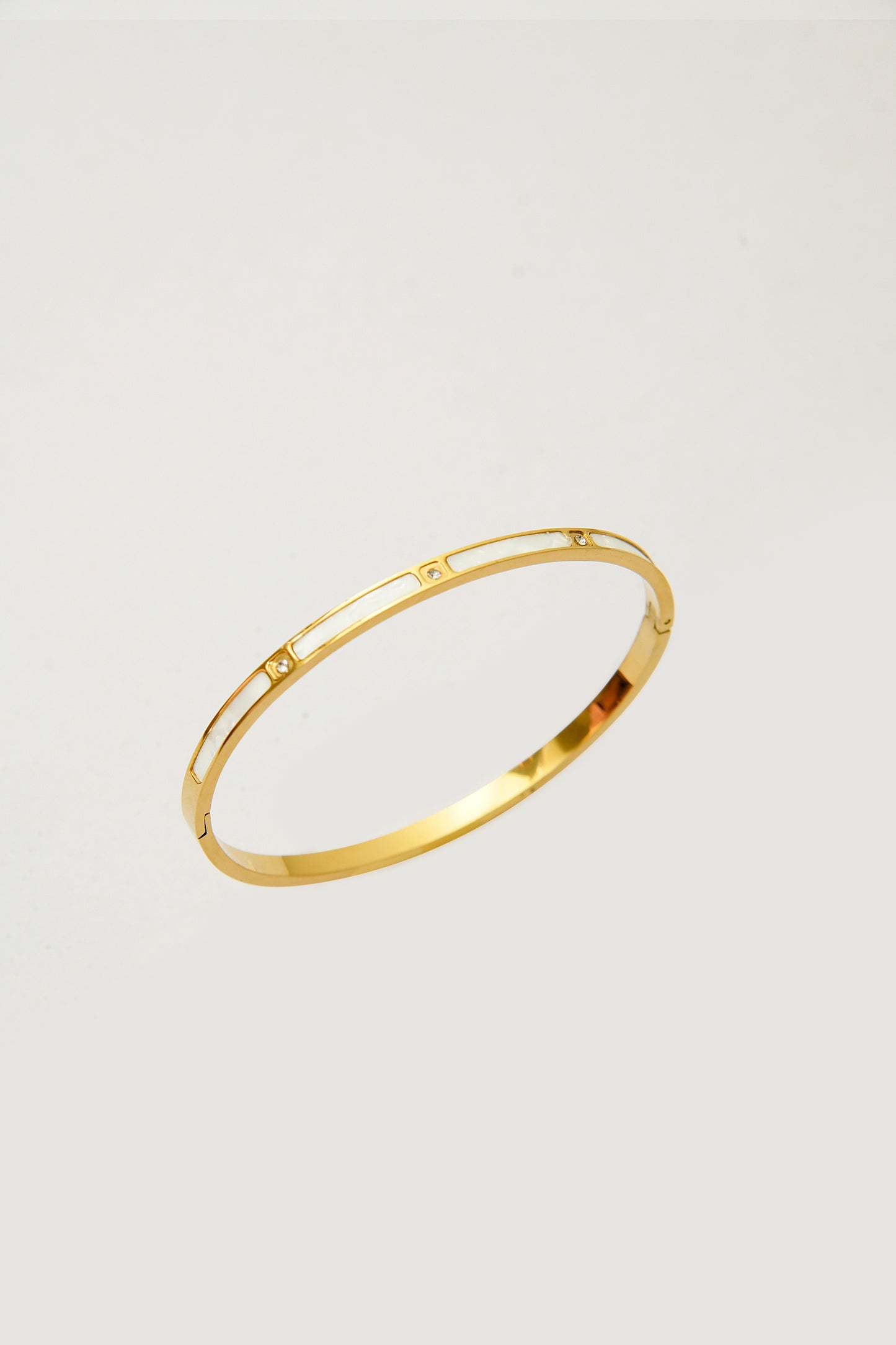 White Shell Diamond Bracelet