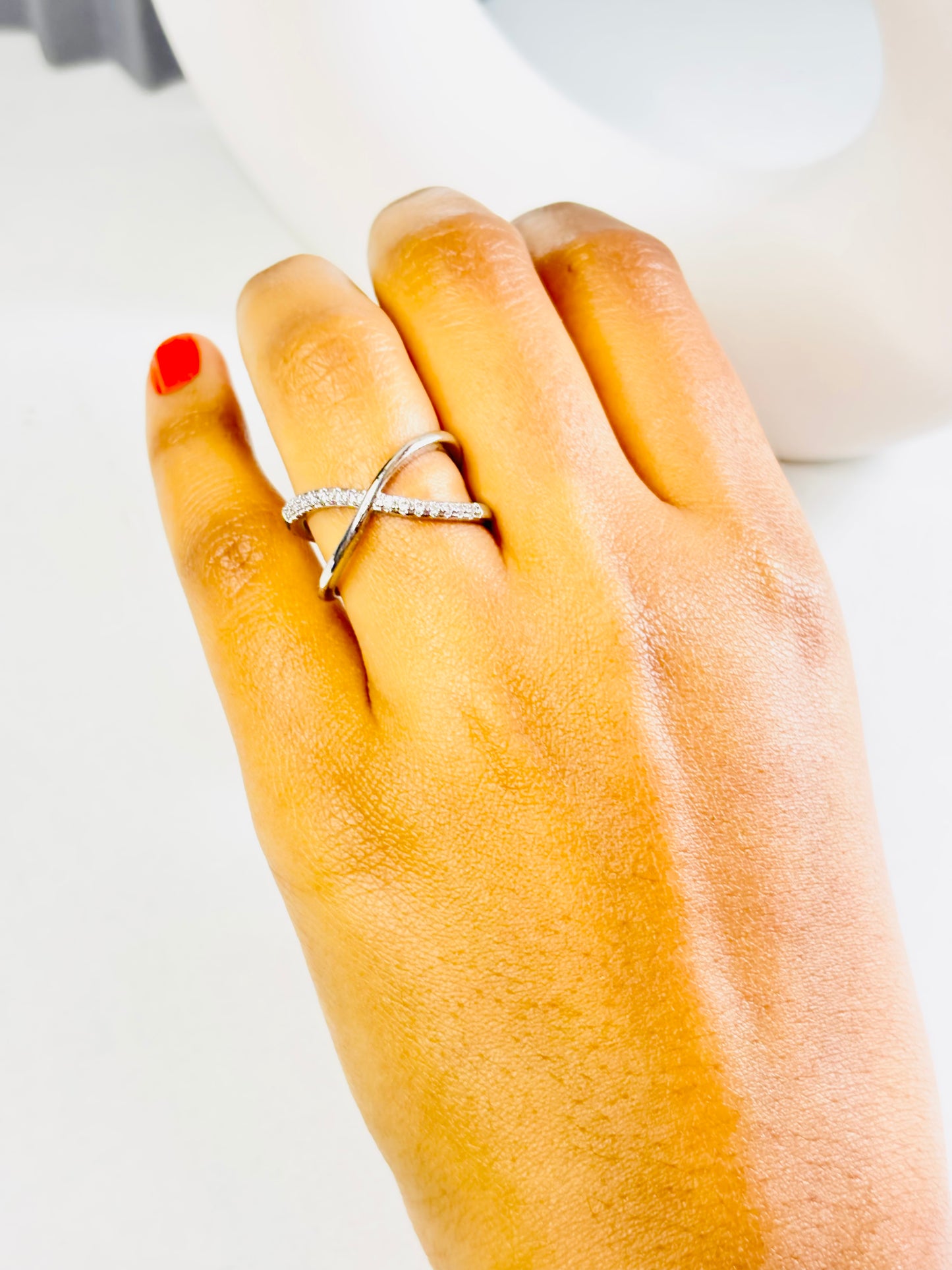 Trendy Zircon Adjustable Silver Ring