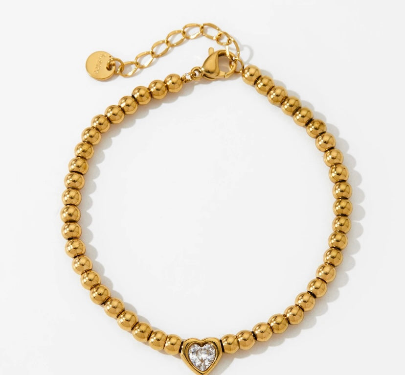 Heart Diamond Beads chain Bracelets