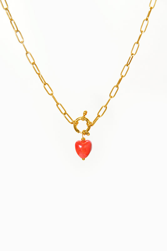Red Ceramic Heart Charms