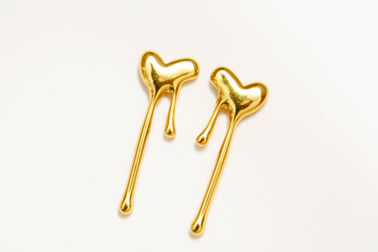 Melted Heart Stud Earrings