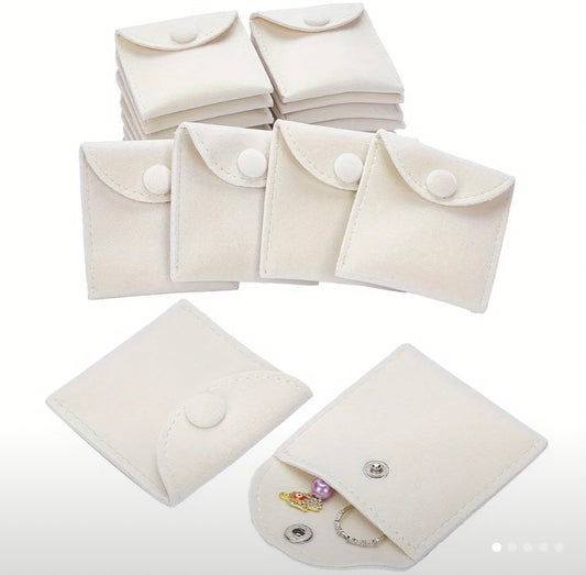 Velvet Jewelry Flap Pouches With Snap Button