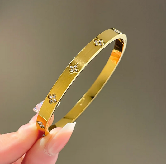 Clover Diamond Bangle Bracelet