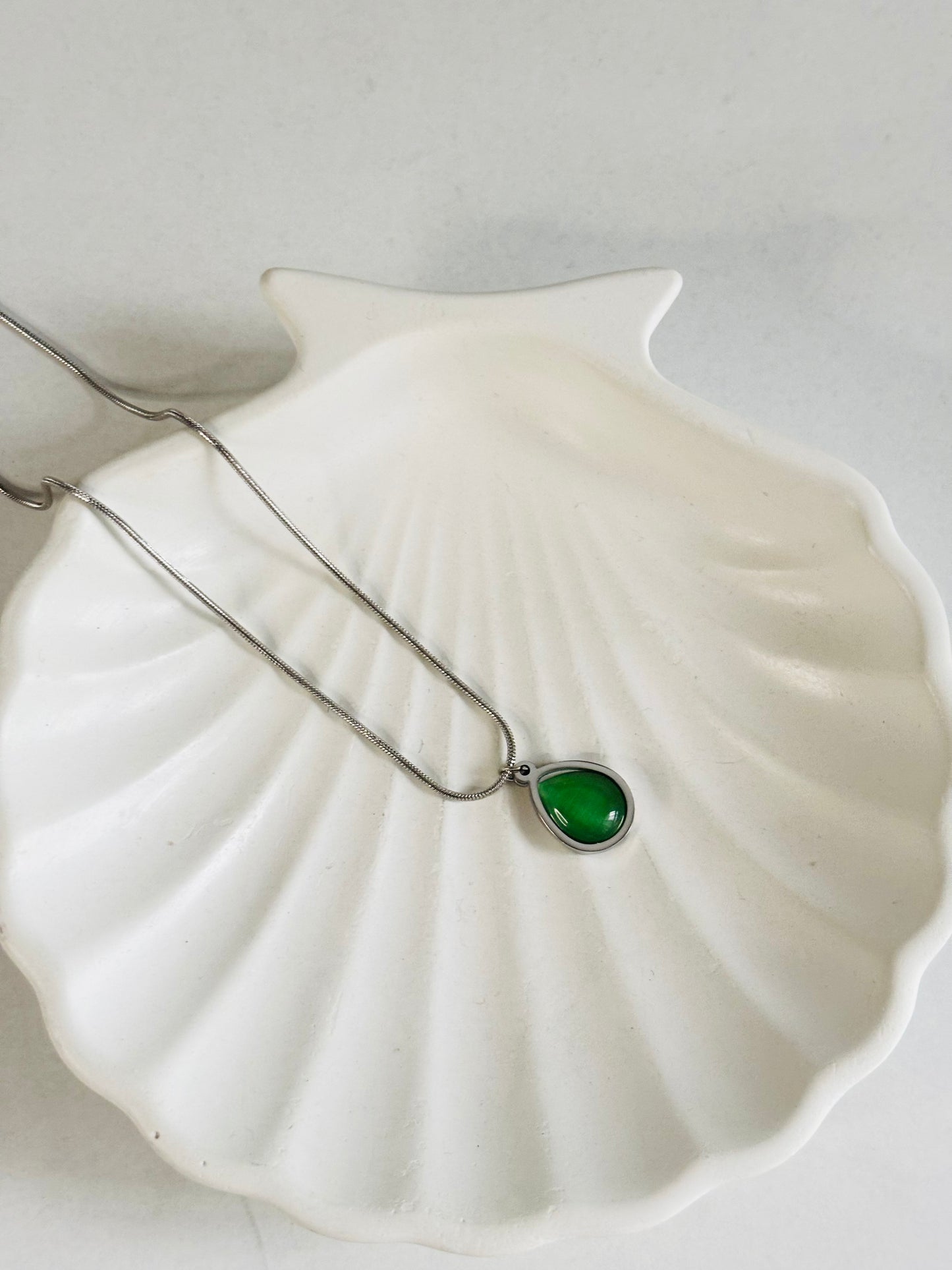 Silver Opal Stone Necklace