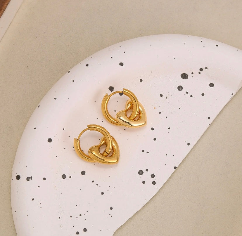 Drop Heart Earrings
