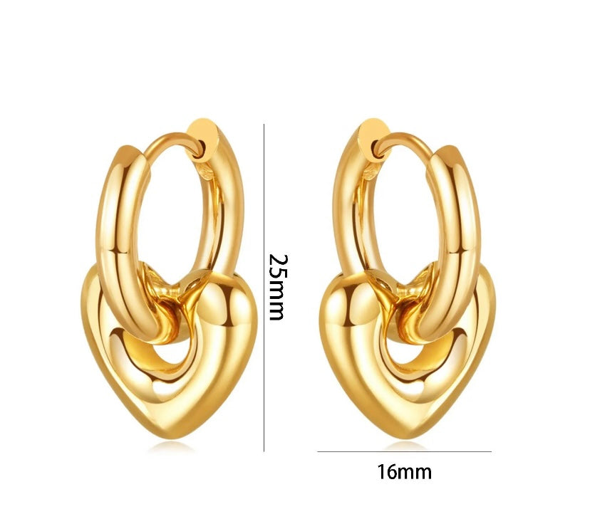 Drop Heart Earrings